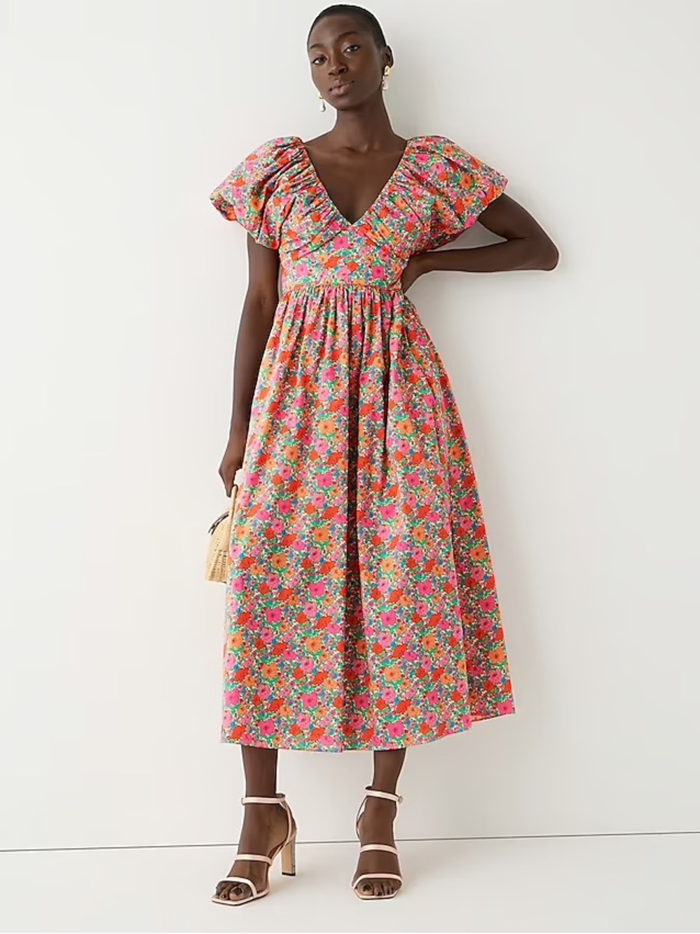 J.Crew Collection Bow-back Puff-sleeve Dress in Liberty® Meadow Song Fabric 8